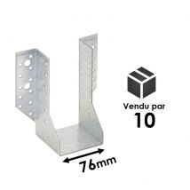 Domax - Sabot acier galvanisé Largeur 76 x Hauteur 152 avec ailettes extérieures