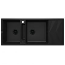 Otitec - Evier de cuisine en granit magnétique noir - DEANTE - 50 x 116 cm