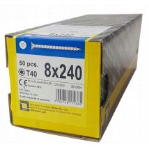 Domax - BOITE DE 50 VIS POUR CHARPENTIER À FILETAGE TOTAL 8 x 240