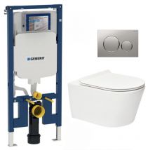 Pack WC Bati-support Geberit UP720 extra-plat + WC sans bride + abattant slim