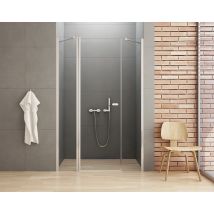Otitec - Porte de douche pivotante 2 parties fixe 140 cm chrome CORFOU CHROME