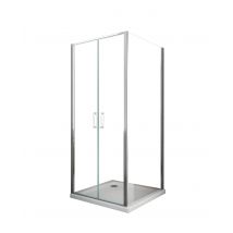 Laneri - Douche de 6 mm avec un paroi fixe laterale et porte type saloon (receveur non inclu) – 77