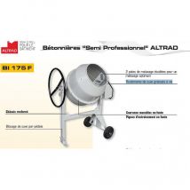 Bétonnière Moteur électrique cuve 160l 850W BI175 EL Altrad