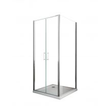 Laneri - Douche de 6 mm avec un paroi fixe laterale et porte type saloon (receveur non inclu) – 77