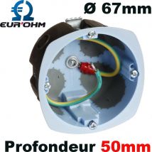 Eur'ohm - Boite faradisée - Ø67/68mm - AIR'métic 1 Poste - Profondeur 50mm