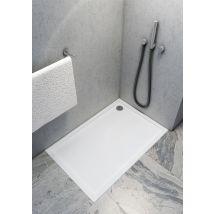 Otitec - Receveur de douche en acrylique blanc - rectangulaire - ZAHER - 100 x 70