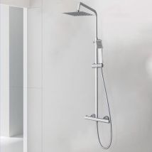 Ocean Sanitaire - Colonne de douche thermostatique carrée chromée