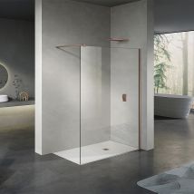 Grand Verre - GRAND VERRE Paroi de douche à l'Italienne accessoires Rose D'or et panneau de verre 8mm transparent 30x200