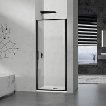 Grand Verre - GRAND VERRE Porte de douche pivotante 100x190 à ouverture intérieure et extérieure profilé noir mat