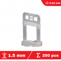 Flat-pro - Lot de 250 croisillons XL à cale autonivelants CLIP-IT 1.5 mm - Epaisseur de carrelage de 6 à 22 mm - Système de nivellement de carrelage -