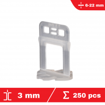 Flat-pro - Lot de 250 croisillons XL à cale autonivelants CLIP-IT 3 mm - Epaisseur de carrelage de 6 à 22 mm - Système de nivellement de carrelage - 