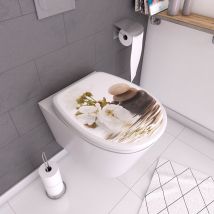 Galedo - Abattant pour WC à motif - en MDF et charnières en plastique - CALMEX