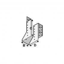 Alsafix - 20 sabots de charpente a ailes exterieures (P x l x H x ep) 80 x 90 x 205 x 2