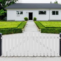 Gefradis - Portail battant PVC blanc H115 x L300 SOULAC chapeau de gendarme
