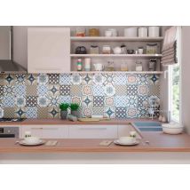 Tile - CARRELAGE MAYOLICA DECOR SANTIAGO PATCHWORK 20x20 CM - Lot de 3m²