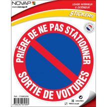 Novap - Panneau Prière de ne pas stationner sortie de voitures - Vinyle adhésif Ø300mm - 4031897
