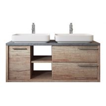 Meuble de salle de bain Vermont 120 cm - Badplaats - Chene avec gris