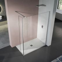 Grand Verre - GRAND VERRE Paroi de douche avec volet fixe 40+30 verre 8mm transparent profilés et accessoires chromés