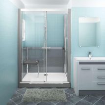 Roth - Cabine de douche version basse en niche longueur 166 cm largeur 67