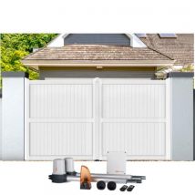 Gefradis - Portail battant électrique PVC blanc H160 x L400 GUÉRANDE
