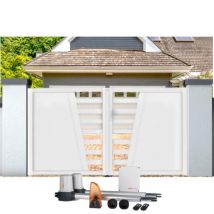 Gefradis - Portail battant électrique PVC blanc H160 x L350 CAMBRAI