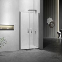 Grand Verre - GRAND VERRE Porte de douche battante 100x197 à largeur réglable cm verre 6mm et profilés chromés