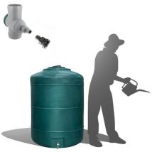 Ds Eau - Récupérateur Eau de Pluie Hors-sol 500 Litres Rond DS Eau Vert+ connectique d'entrée et Filtre gouttière Garantie 5 ans