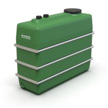 Ds Eau - Cuve Hors-sol Rectangulaire 2000 Litres avec Bandes en Acier DS Eau Vert - Inclus Bride + Robinet + Connexions Entrée/Sortie sur mesure