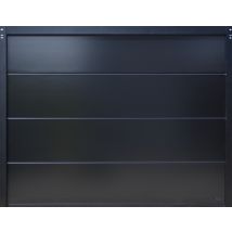 Spadone - Porte de garage sectionnelle motorisée Noir 9005 l.250 x H.200 cm x Ep.40 mm