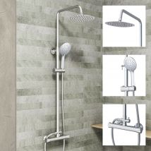 Aica Sanitaire - AICA Colonne de douche thermostatique ronde AICA avec douchette 3 modes