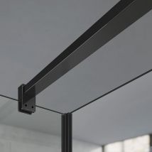 Grand Verre - GRAND VERRE Barre de maintien 140cm en aluminium anodisé noir mat pour verre 6-8mm