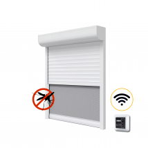 Starvolets - Volet Roulant radio STAR avec moustiquaire intégrée Aluminium Blanc 9016 110x120 cm