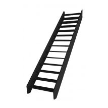 Escalier Ouvert Handystairs "basica60b" - 60 Cm - Apprêt Noir - Marches De 40 Mm D'épaisseur - 10 Marches (220/166)