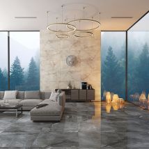 Carrelage Sol / Mur Effet Marbre Gris Root Silver l.60 X L.120 Cm Full Lappato Limcaro