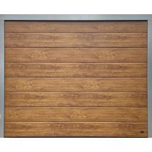 Spadone - Porte De Garage Sectionnelle Chêne Doré Motorisée L.240 X H.200 Cm X Ep.40 Mm