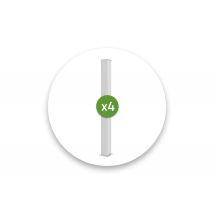 Casanoov - Lot De 4 Poteaux Eifel 15x15 En Alu H.190cm - Blanc Mat