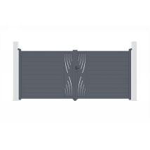 Casanoov - Portail battant 4m VELETA H.180cm aluminium gris