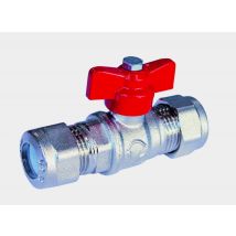 Sferaco - Vanne à sphère laiton 670 pour tube cuivre - Raccords chromés sphéro-conique Male / Male - Diamètre 12 mm