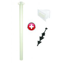 Novap - Poteau Pvc Blanc Sur Pointe Avec Support Panneau - 2000246