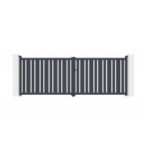 Casanoov - Portail Battant 4m Veymont H.140cm Aluminium Gris