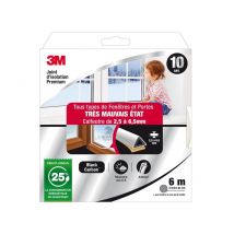 3m - Joint Porte/fenêtre Très Mauvais Etat Premium 2,5 À 6,5mm X 6m Blanc