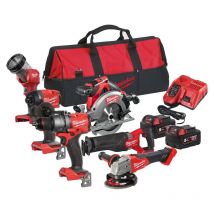 Milwaukee - Pack de 6 outils 18V (2x5.0 AhM18 FPP6E3-502B avec sac de transport - MILWAUKEE 4933480874