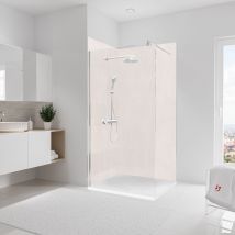 Schulte Pack De 2 Panneaux Muraux 100x210 Cm, Revêtement Pour Douche Et Salle De Bains, Placement Facile, Décodesign Décor, Crépi Greige
