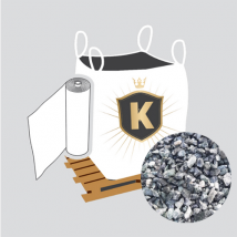 King Materiaux - Kit Graviers Vert + Géotextile = 1 Big Bag Gravier Vert 12/16 1.5t [environ 20m2 Sur 5cm D'épaisseur] + 1 Géotextile 25m2