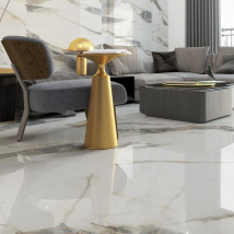 Rentside - Carrelage Sol Grand Format Blanc Brillant Poli L.120 X L.120 Cm Victoria