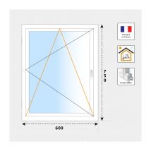 Volet Moustiquaire - Fenêtre 1 Vantail Oscillo-battant Pvc Blanc H750 Mm