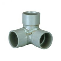 Adaptateur Pvc Gris Coudé Équerre 87°30 - Ø 40 Mm - Triple Emboîture - Girpi