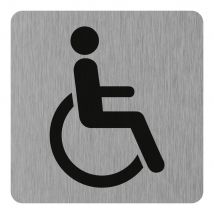 Novap - Plaque De Porte Toilettes Handicapés - Aluminium Brosse 100x100mm - 4384047