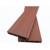 Mccover - Lame terrasse bois composite alvéolaire - Brun Rouge