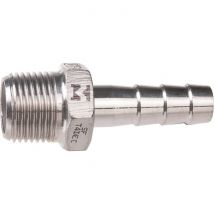 Sferaco - Raccord Cannelé Inox Droit À Visser - M 1/2' - Diamètre 13 Mm